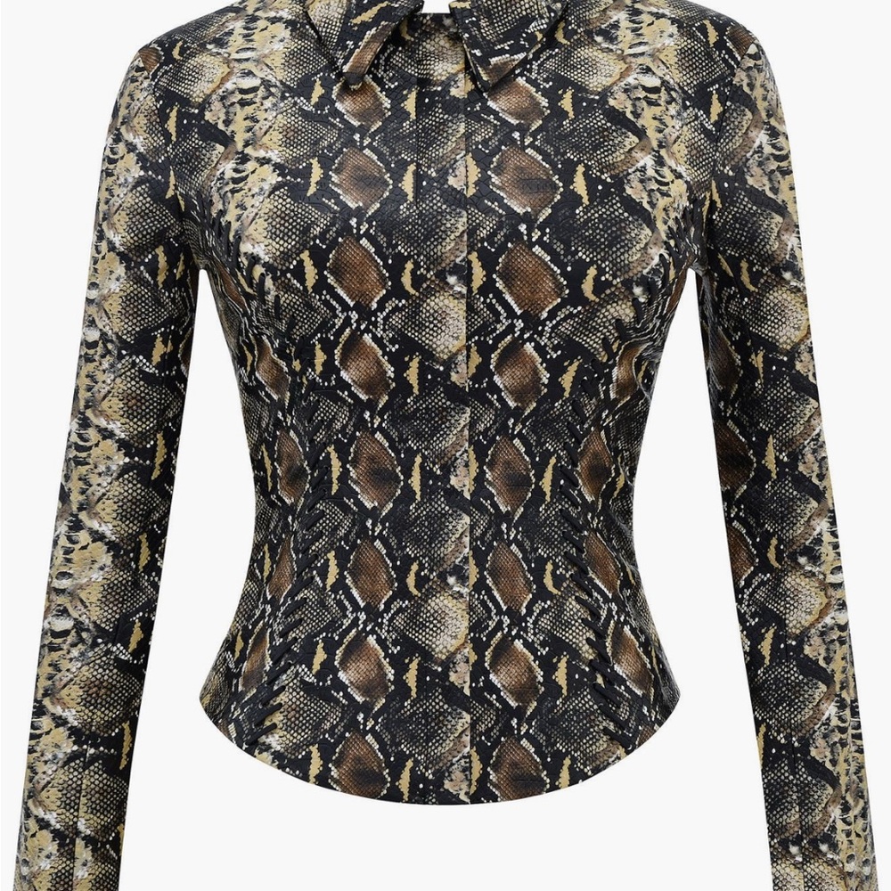 House of CB Snake Print Faux Leather Jacket
